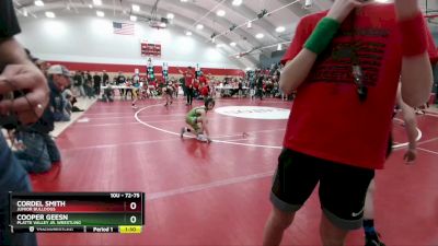 72-75 lbs Round 1 - Cooper Geesn, Platte Valley Jr. Wrestling vs Cordel Smith, Junior Bulldogs