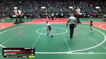 55 lbs Champ. Round 1 - Brayden Kuhlman, WSW1 vs Roman Sullo, ROGA