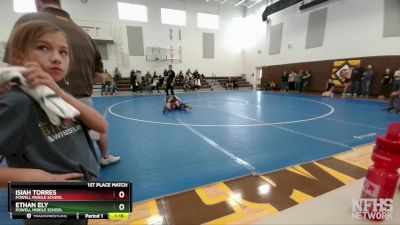 155 lbs 1st Place Match - Isiah Torres, Powell Middle School vs Ethan Ely, Powell Middle School