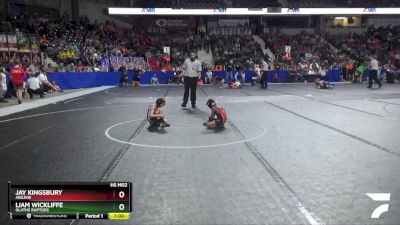 43 lbs Cons. Round 2 - Liam Wickliffe, Olathe Raptors vs Jay Kingsbury, Abilene