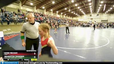 92 lbs Quarterfinal - Remington Zimmerer, Black Fox Wrestling Academy vs Kyrie Mecham, Utah