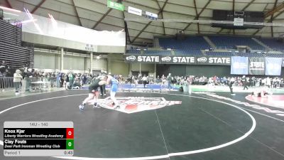 140 lbs Quarters - Knox Kjar, Liberty Warriors Wrestling Academy vs Clay Fouts, Deer Park Ironman Wrestling Club