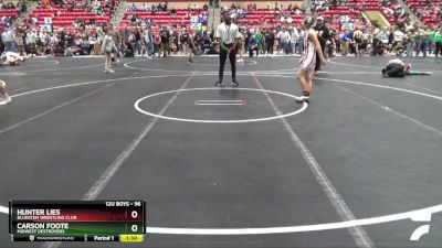 96 lbs Cons. Round 2 - Hunter LIes, Bluestem Wrestling Club vs Carson Foote, Midwest Destroyers