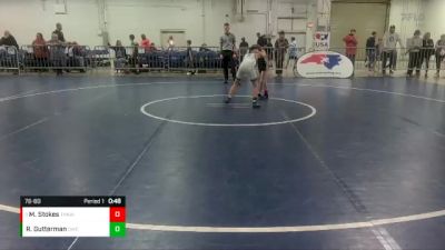 76-80 lbs Round 3 - Memphis Stokes, Tar Heel Kids Wrestling Club vs Reign Gutterman, Shamrock Wrestling Club