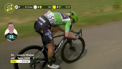 Crash Of The Green Jersey With Lotte Kopecky