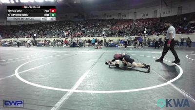 52 lbs Consi Of 8 #1 - Rayce Luu, Pocola Youth Wrestling vs Shepherd Cox, Coweta Tiger Wrestling