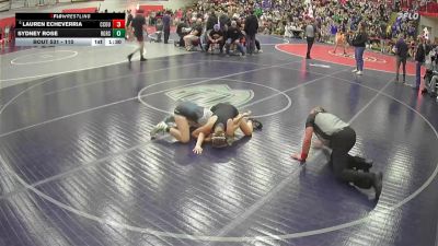 110 lbs Semifinal - Sydney Rose, Rogers vs Lauren Echeverria, Crook County