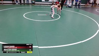 102 lbs Quarterfinal - Braxton Hodge, Lusk Rawhide Wrestling Club vs Logan Rager, Sheridan Wrestling Club