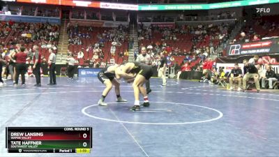 1A-190 lbs Cons. Round 5 - Drew Lansing, Wapsie Valley vs Tate Haffner, Southwest Valley