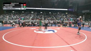 3A-150 lbs Champ. Round 1 - Tanner Hansen, Lyman vs Billy Velarde, Lander Valley