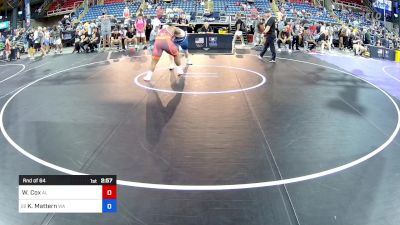 285 lbs Rnd Of 64 - Willie Cox, AL vs Koen Mattern, WA