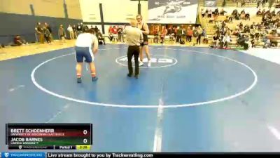 285 lbs Quarterfinal - Jacob Barnes, Linfield University vs Brett Schoenherr, University Of Wisconsin-Platteville