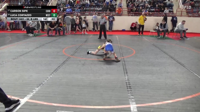 55_B lbs Consi Of 16 #1 - Carson Sipe, Corry vs Luca Cortazzo, West ...