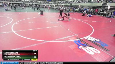 95 lbs Cons. Round 3 - Hudson Solting, Jack Pine Savage Wrestling vs Jayce Leclaire, X-Factor Elite Wrestling