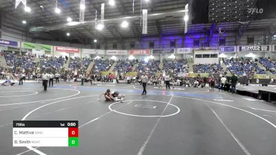 75 lbs Consi Of 8 #1 - Cason Mattive, Sargent Farmers MS vs Bryant Smith, Montezuma-Cortez Middle School