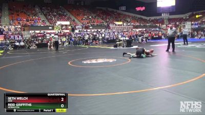 3-2-1A 138 Quarterfinal - Seth Welch, Erie vs Reid Griffiths, Herington