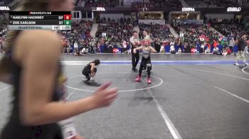 70 lbs Quarterfinal - Kaelynn Hackney, South Central Punisher vs Zoe Carlson, Slyfox