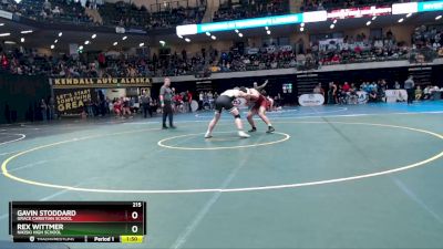 215 lbs Champ. Round 1 - Rex Wittmer, Nikiski High School vs Gavin Stoddard, Grace Christian School