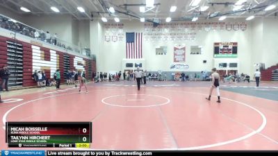 90 lbs Champ. Round 2 - Micah Boisselle, Kuna Middle School vs Tailynn Hirchert, Lone Star Middle School