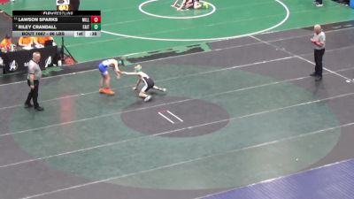 96 lbs Consi Of 8 #2 - Lawson Sparks, Millcreek vs Riley Crandall, Faith Christian Academy