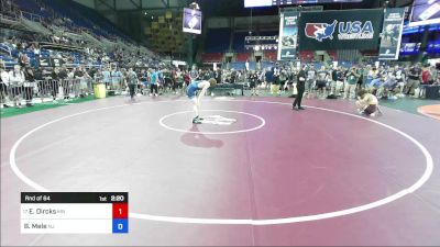 144 lbs Rnd Of 64 - Easton Dircks, MN vs Blase Mele, NJ