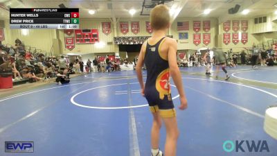 49 lbs Quarterfinal - Hunter Wells, Claremore Wrestling Club vs Drew Price, Team Tulsa Wrestling Club