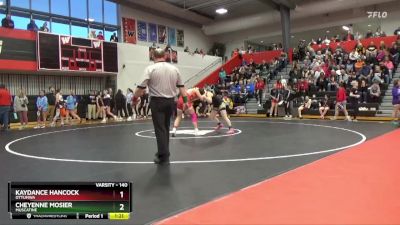 140 lbs Champ. Round 1 - Cheyenne Mosier, Muscatine vs Kaydance Hancock, Ottumwa