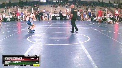 90 lbs Semifinal - Asher Procunier, Michigan West Wrestling Club vs Colton Everett, Dundee