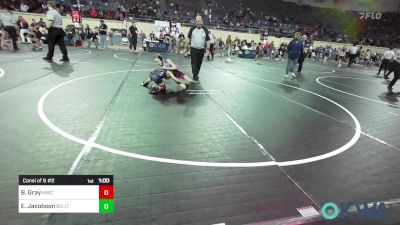 64 lbs Consi Of 8 #2 - Brennan Gray, Midwest City Bombers vs Eddison Jacobson, Bridge Creek Youth Wrestling