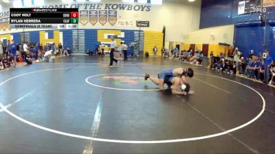 132 lbs Semifinals (8 Team) - Rylan Herrera, Clay vs Cody Holt, Charlotte Hs