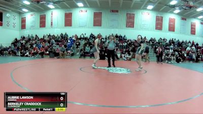 130 lbs Champ. Round 1 - Aubrie Lawson, Minerva vs Berkeley Craddock, Cloverleaf