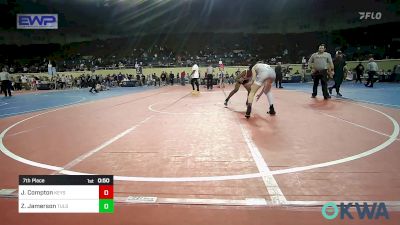 132 lbs 7th Place - Joshua Compton, Keystone Kids Wrestling Club vs Zavian Jamerson, Tulsa Blue T Panthers