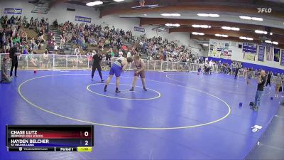 285 lbs Cons. Round 1 - Chase Lutz, Redmond High School vs Hayden Belcher, St Helens Lions