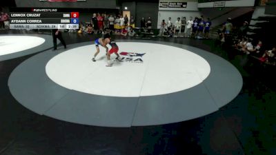 106 lbs Lennox Cruzat, SAWA - Sacramento Area Wrestling Association vs Aydann Correa, SDIKWA - San Diego-Imperial Kids Wrestling Association
