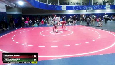 141 lbs Cons. Round 1 - Thomas Gammill, Huntingdon College vs Deshawn Barbee, Unattached