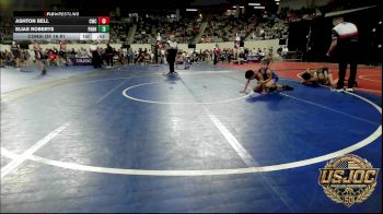 58 lbs Consi Of 16 #1 - Ashton Bell, Cowboy Wrestling Club vs Elias Roberts, Panhandle RTC