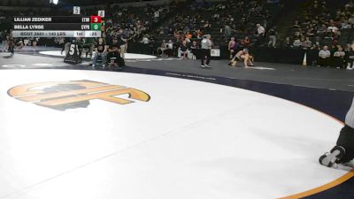 140 lbs Consi Of 16 #2 - Lillian Zediker, Etiwanda (SS) vs Bella Lyrse, Cypress (SS)