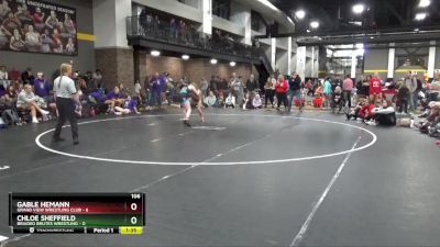 106 lbs Round 2 (16 Team) - Gable Hemann, Grand View Wrestling Club vs Chloe Sheffield, Braided Brutes Wrestling