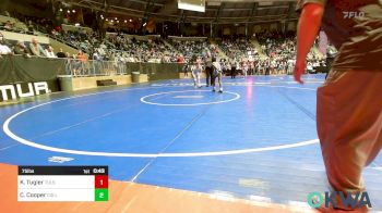 75 lbs Quarterfinal - KIng Tugler, Tulsa North Mabee Stampede vs Cole Cooper, Collinsville Cardinal Youth Wrestling