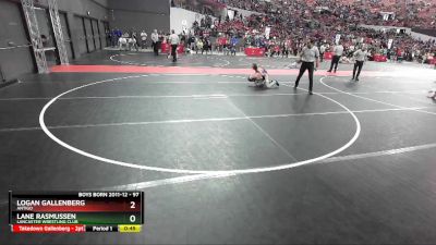 97 lbs Cons. Round 3 - Lane Rasmussen, Lancaster Wrestling Club vs Logan Gallenberg, Antigo