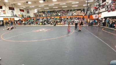 97-108 lbs Round 2 - Jasmine Platt, Lander Middle School vs Marcella Flannery, Worland Middle School