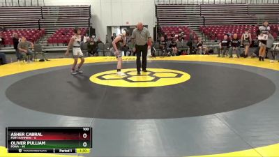 100 lbs Semis & 1st Wrestleback (8 Team) - Oliver Pulliam, POWA vs Asher Cabral, Fort Hammers