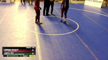 180 lbs Round 3 - Cherish Teasley, Delta Wrestling Club vs Abena Adu, Quartz Hill High School Wrestling