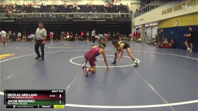 125 lbs Cons. Round 6 - Nicolas Arellano, Mt. San Antonio College vs Jacob Benavidez, Rio Hondo College