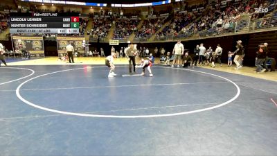 67 lbs Round Of 32 - Lincoln Lehner, Cambria Heights vs Hunter Schneider, Montour