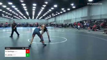 130 lbs Consolation - Noah Santiago, Wesley Club Wrestling vs Riley James, Unaffiliated