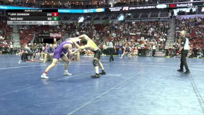 3A-157 lbs Quarterfinal - Levi Johnson, Spencer vs Bas Diaz, Waverly-Shell Rock