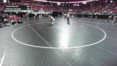 126 lbs Cons. Quarters - Gavin Wolters, Hartford Union vs Anthony Ballweg, Monona Grove/McFarland
