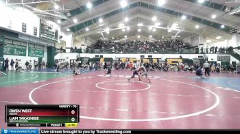 75 lbs Cons. Round 4 - Owen West, South vs Liam Takashige, New Plymouth