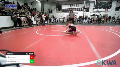 62-67 lbs Rr Rnd 3 - Justice Rich, Skiatook Youth Wrestling vs Brooklin Robinson, Claremore Wrestling Club